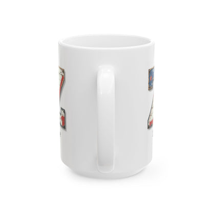 White Personalized USA Flag Initial Mug with Letter Z and Zane Name Gift for Men, Veterans, Patriotic Coffee Lovers