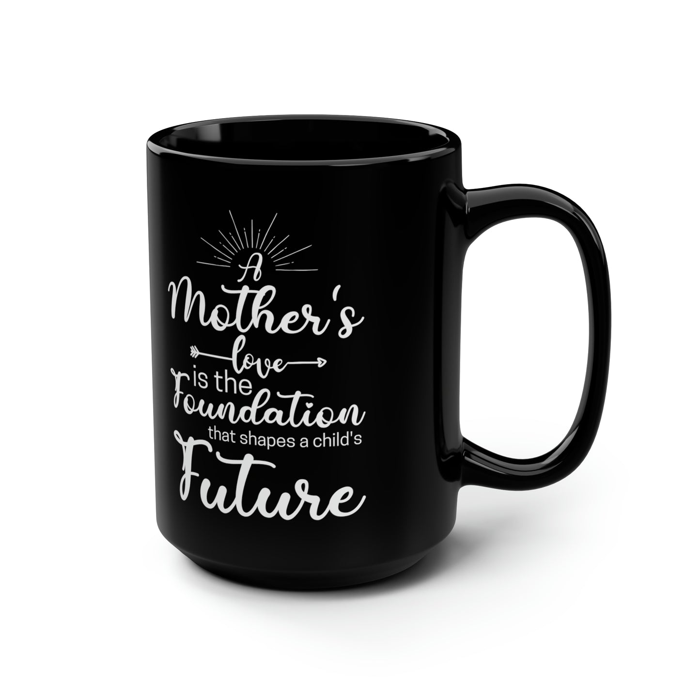 Large Black A Mother’s Love Mug – Inspirational Coffee Cup for Mom