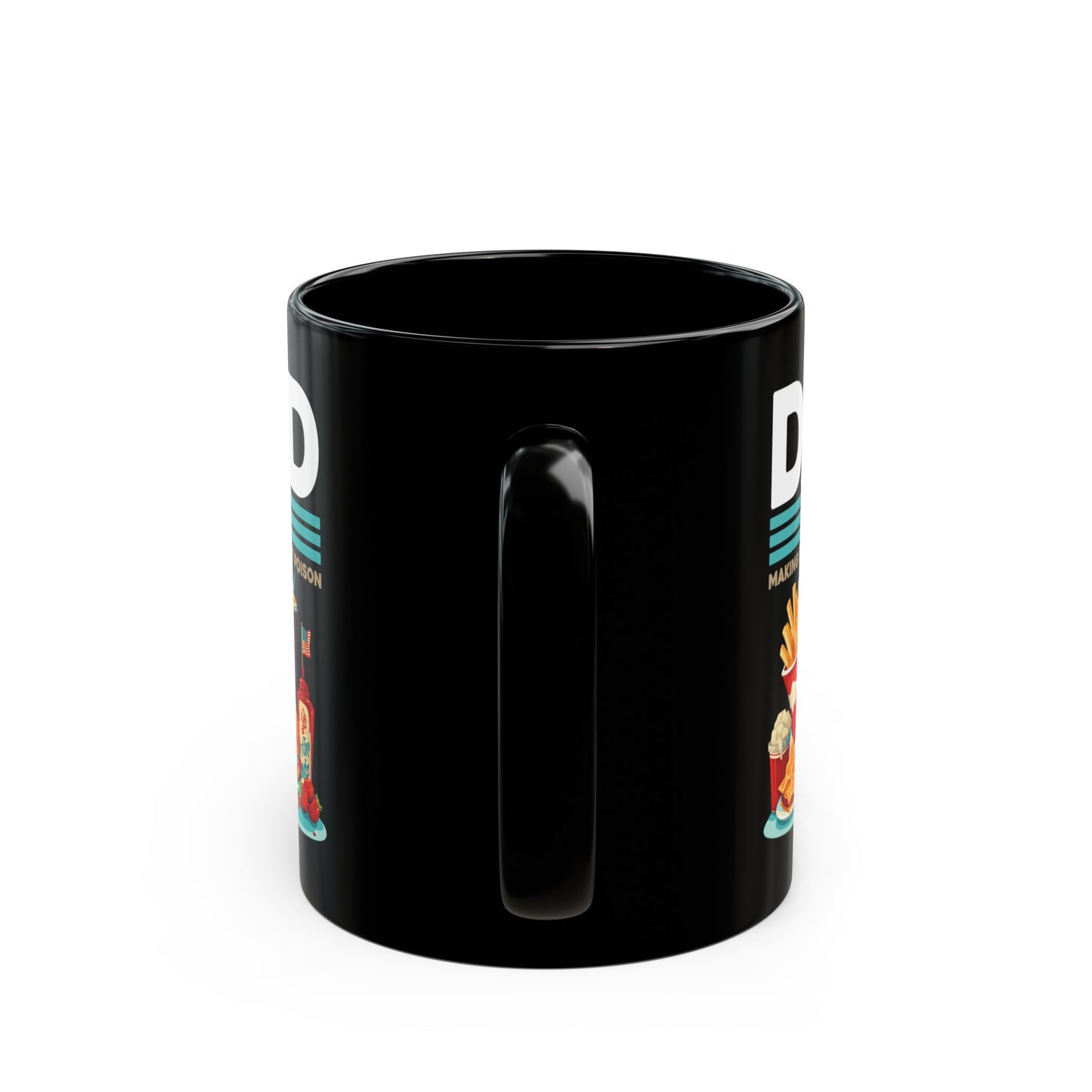Dad Tax Mug – Black with Vibrant Junk Food Graphics