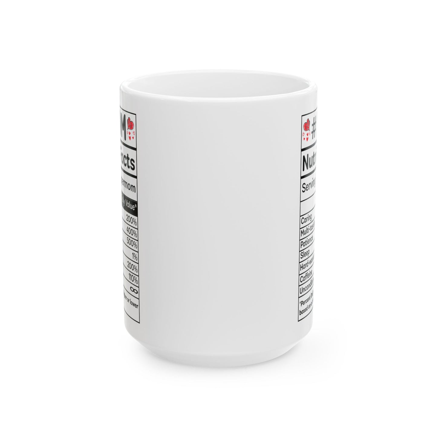 mom nutrition facts White Mug, (11oz, 15oz)