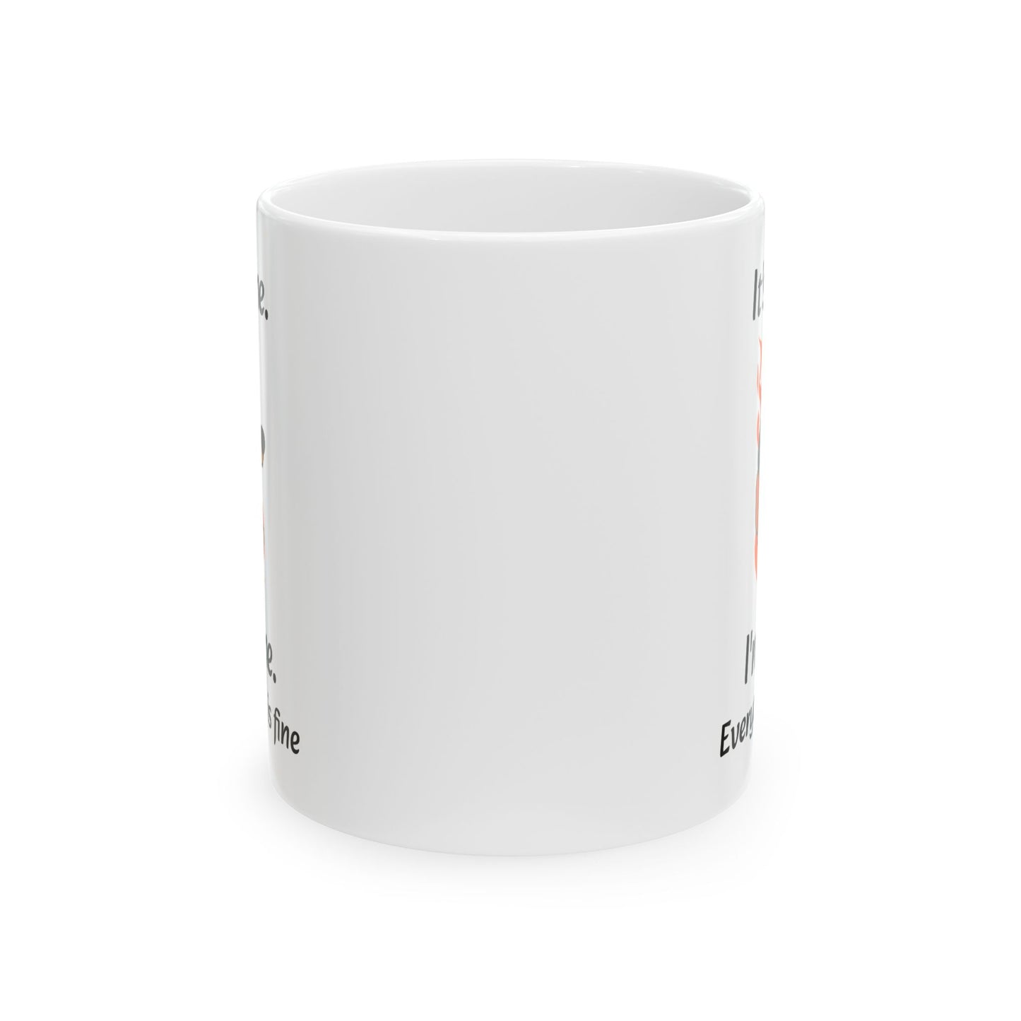 It's Fine Dog Mug – White Ceramic with Comic Illustration