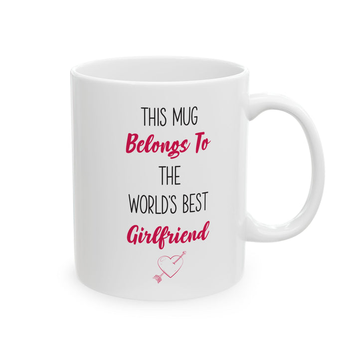 World's Best Girlfriend Mug – Cute Heart Arrow Gift from Boyfriend or Partner