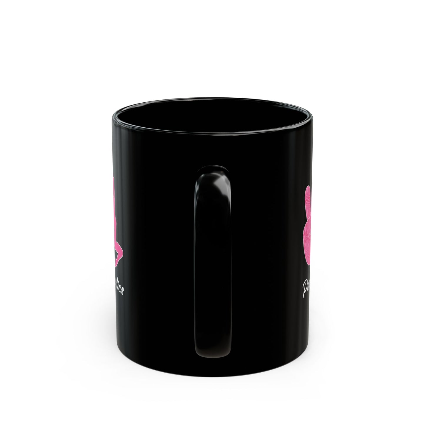 Peach Love Gymnastics Black Mug (11oz, 15oz)