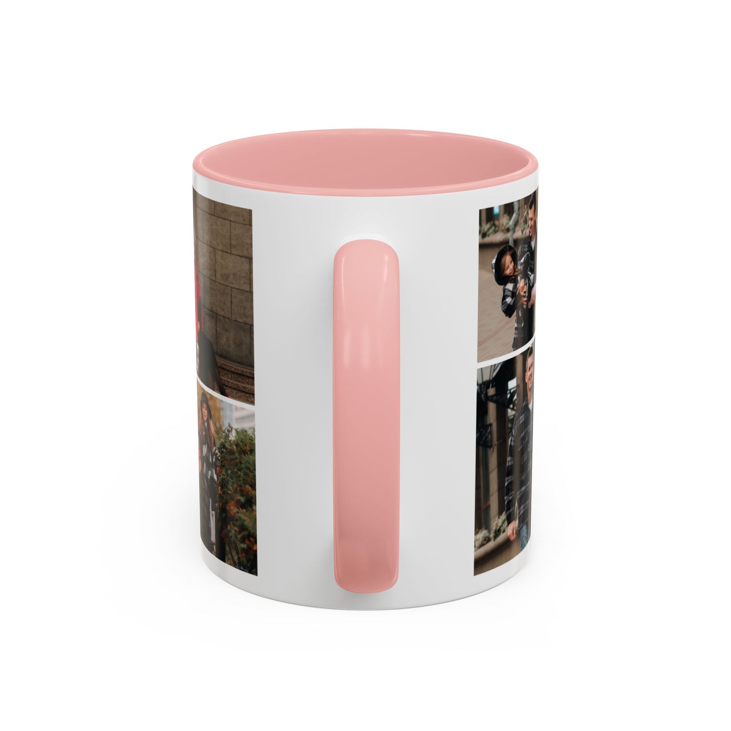 Happy Family Moments - Stylish Fall Family Photoshoot with Dad, Mom, and Daughter in Matching Outerwear Mug