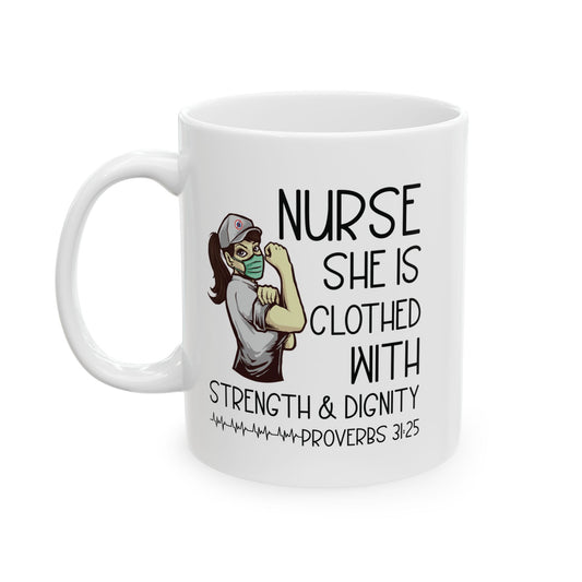 NURSE Nutritional Facts 11oz & 15oz White  mug