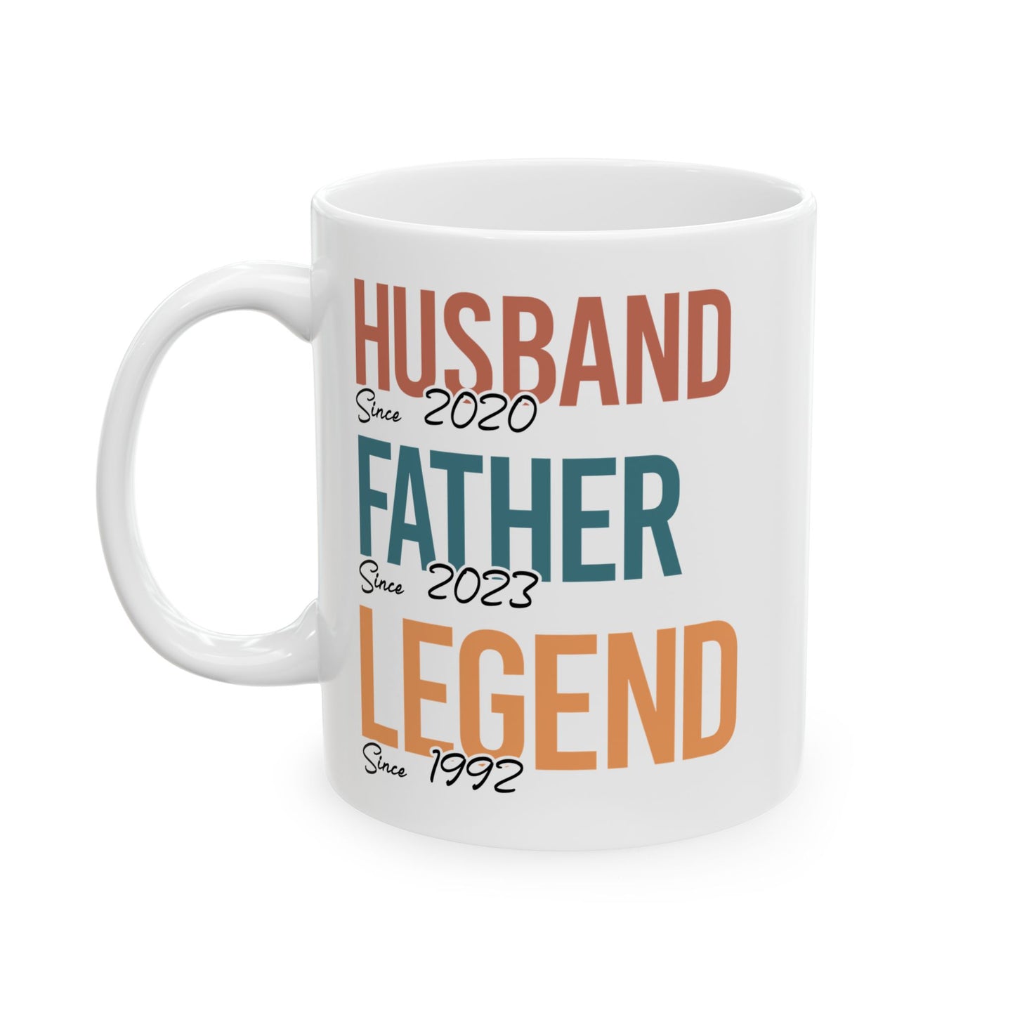 Husband Father Legend White Mug, (11oz, 15oz)