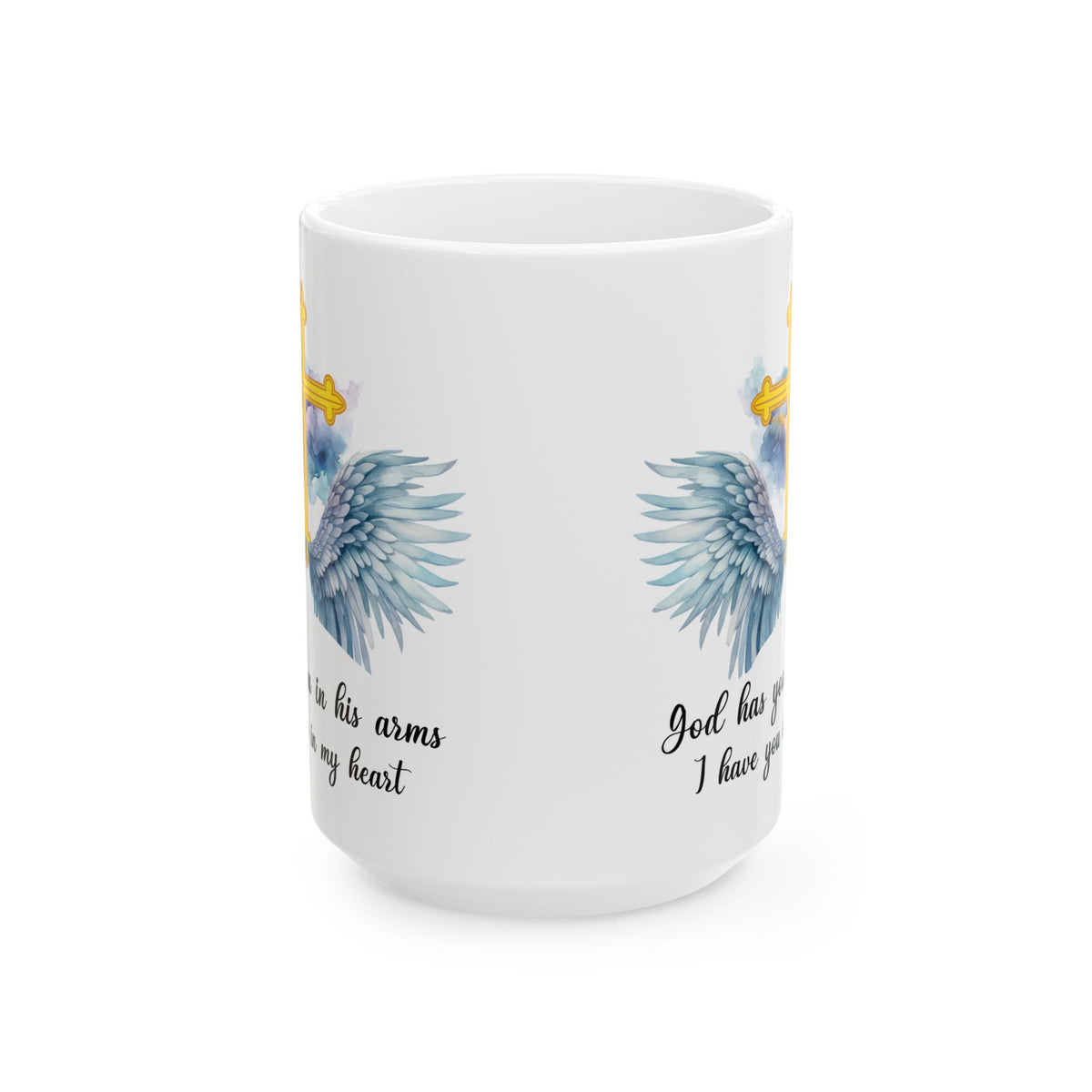 God Has You In His Arms White Mug, (11oz, 15oz)