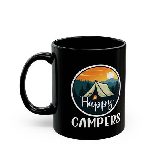 Happy Campers Black Mug (11oz, 15oz)