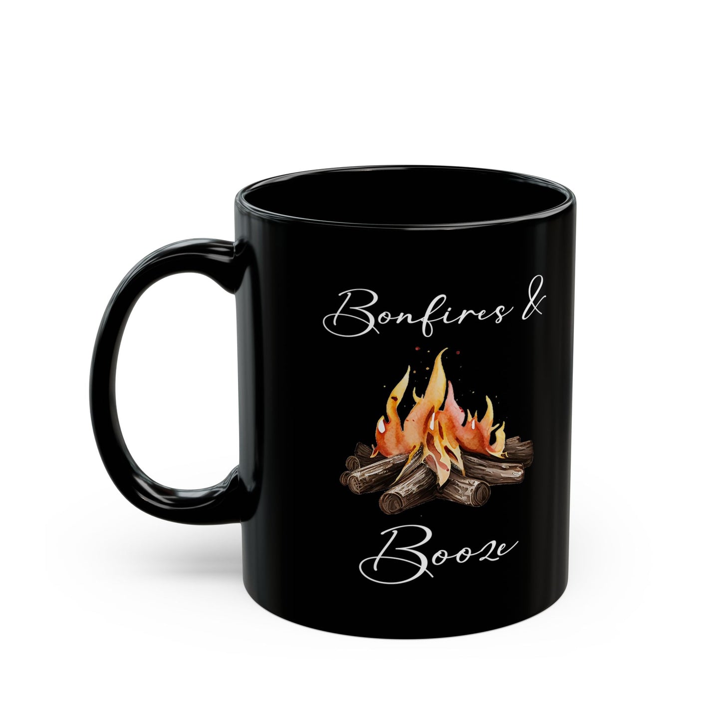 Watercolor Campfire Illustration Ceramic Mug, (11oz, 15oz)