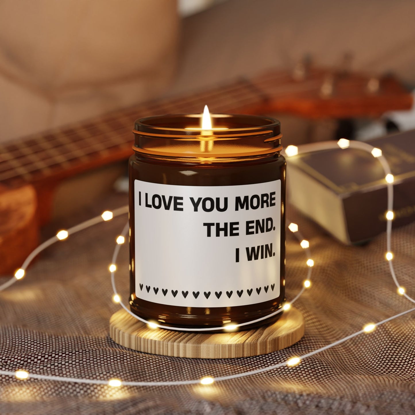 I love you more Scented Soy Candle (Multi-Size, Amber Jar)