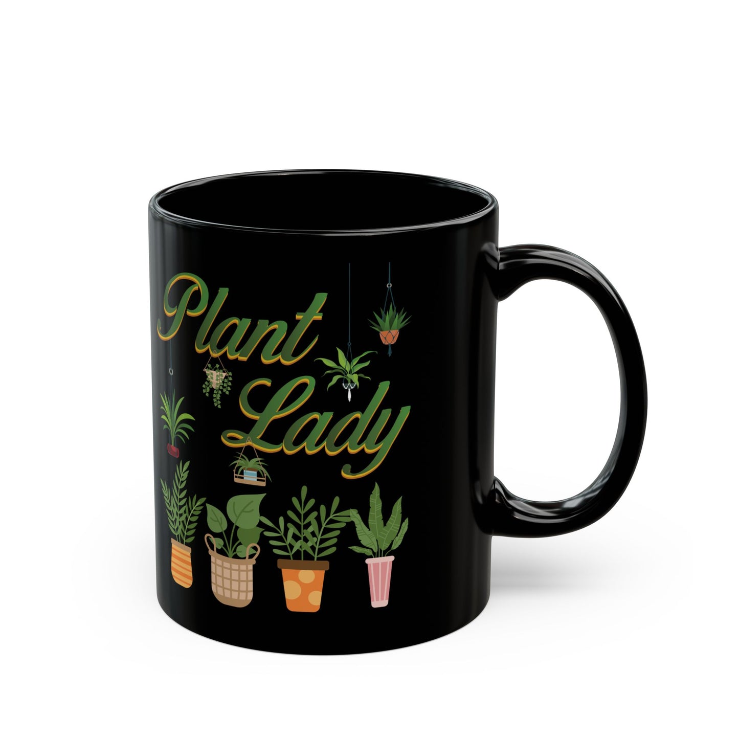 Give a Gift to a Proud Plant Mom – Plant Lady Mug Black Ceramic Coffee Cup
