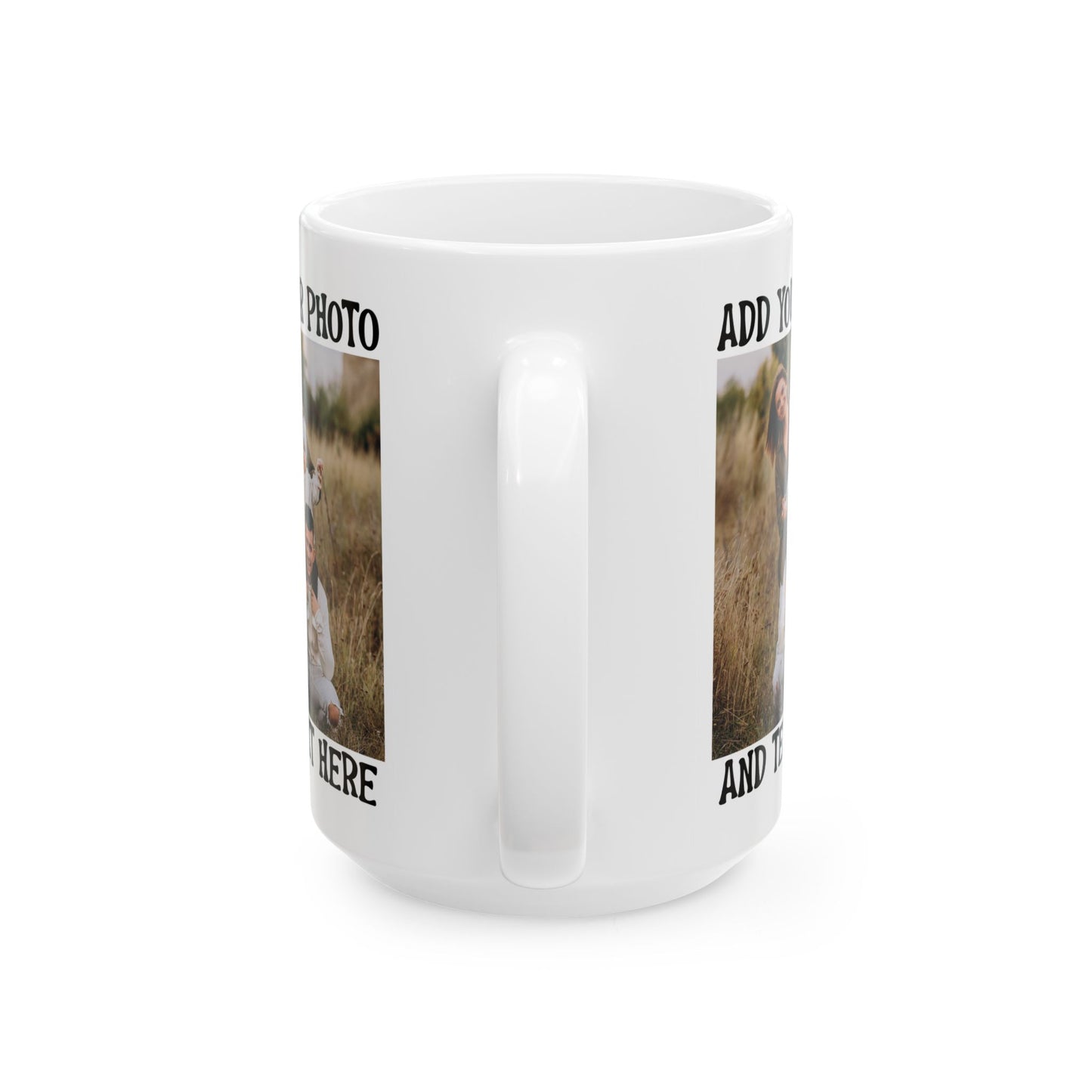 Rustic Family Portrait in Nature White Mug, (11oz, 15oz)