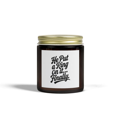 He Put Me A Ring On It Finally Scented Candles, Coconut Apricot Wax (4oz, 9oz)