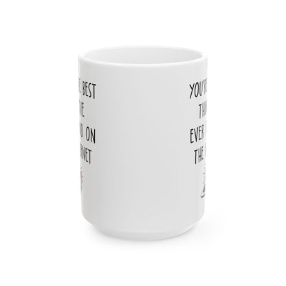 Cute White Coffee Cup for Boyfriend or Girlfriend – Funny Online Dating Gift
