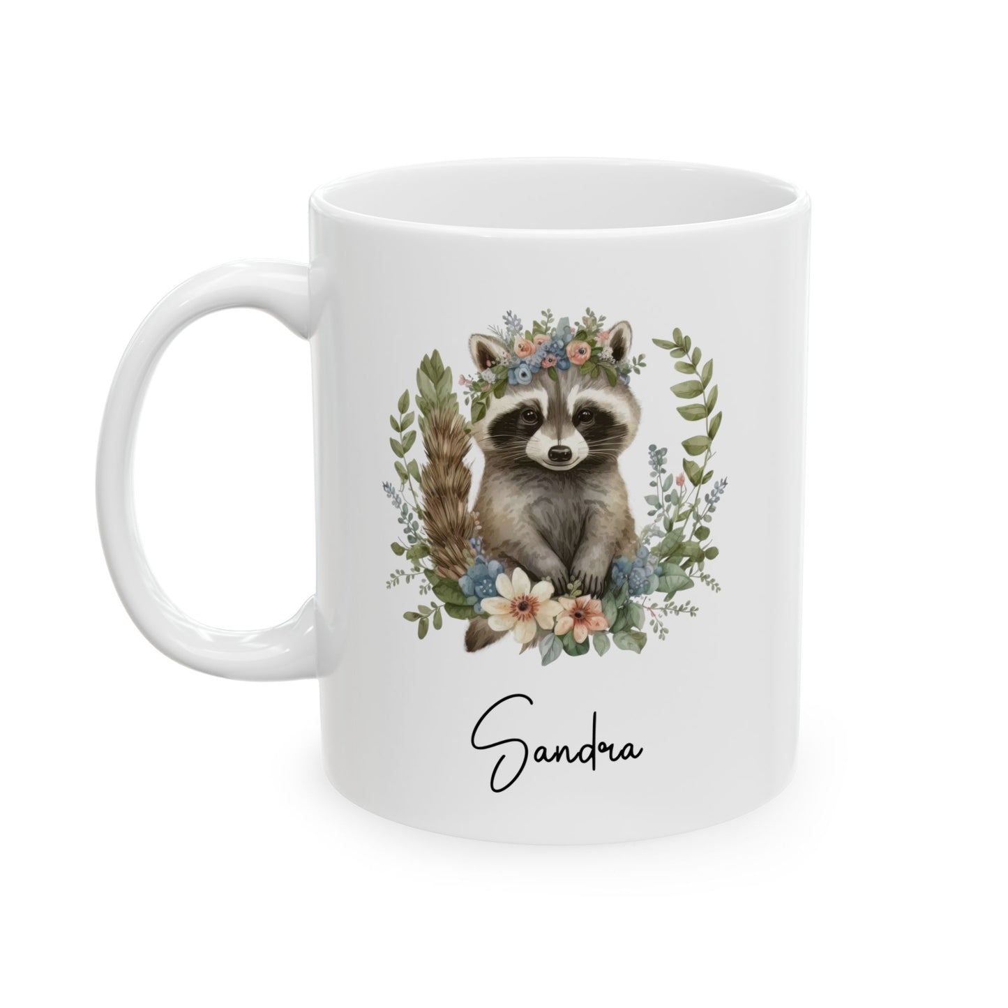 racoon custom, white Mug, (11oz, 15oz)