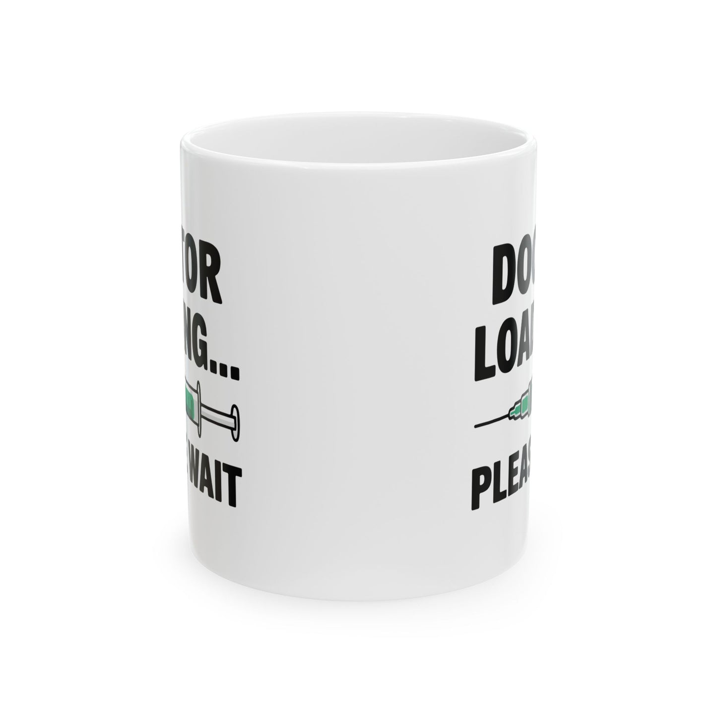 White Ceramic Coffee Cup with Syringe Graphic – Perfect Gift for Medical Students, Future Doctors, Nurses & PA Students