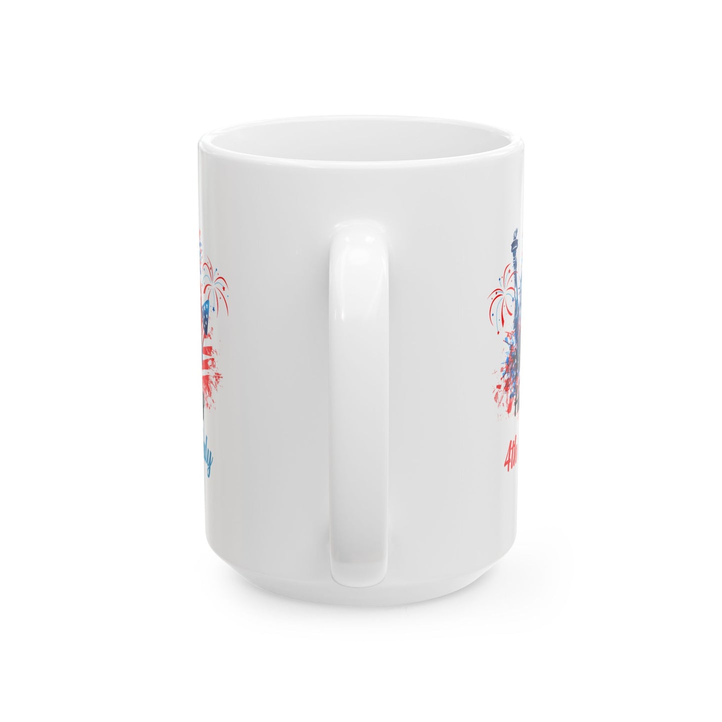Happy 4th of July Mug – Statue of Liberty, Fireworks & Patriotic Gift