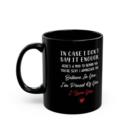 Romantic Black Coffee Mug – I Love You Mug for Husband, Wife, Boyfriend or Girlfriend