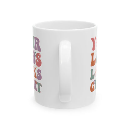 Funny White Coffee Cup for Lab Techs & Nurses – Retro Floral Medical Gift for Healthcare
