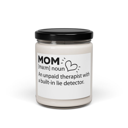 Soy Candle Mom Definition Candle – Funny Mother's Day Gift, Unpaid Therapist Mom Gift, Sarcastic Gift for Mom from Son or Daughter
