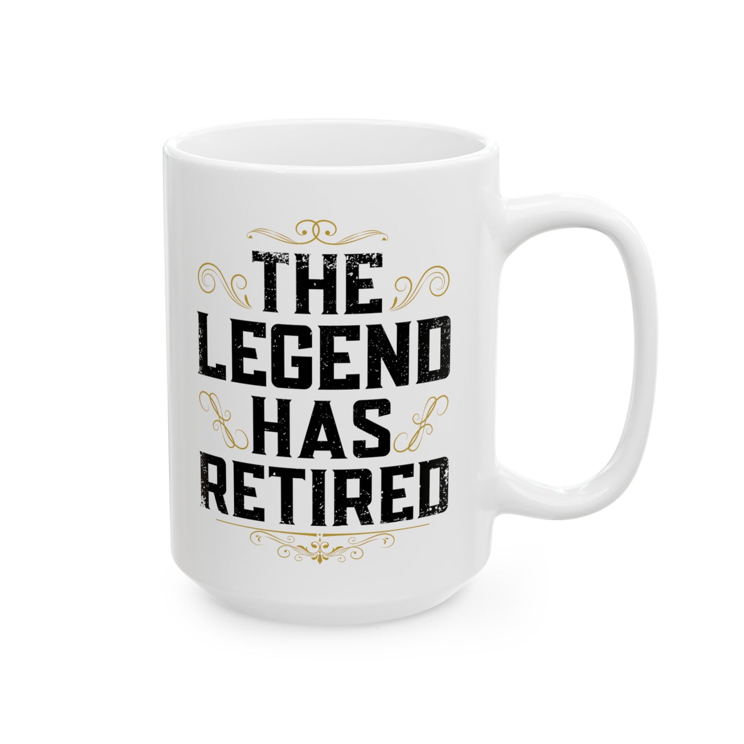 Elegant White Retirement Mug – The Legend Has Retired