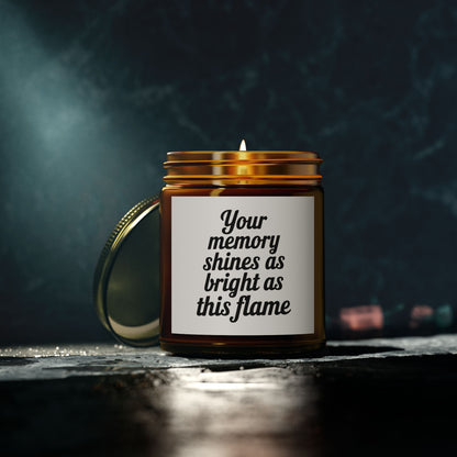 Your Memory Shine As Bright. Scented Candles, Coconut Apricot Wax (4oz, 9oz)