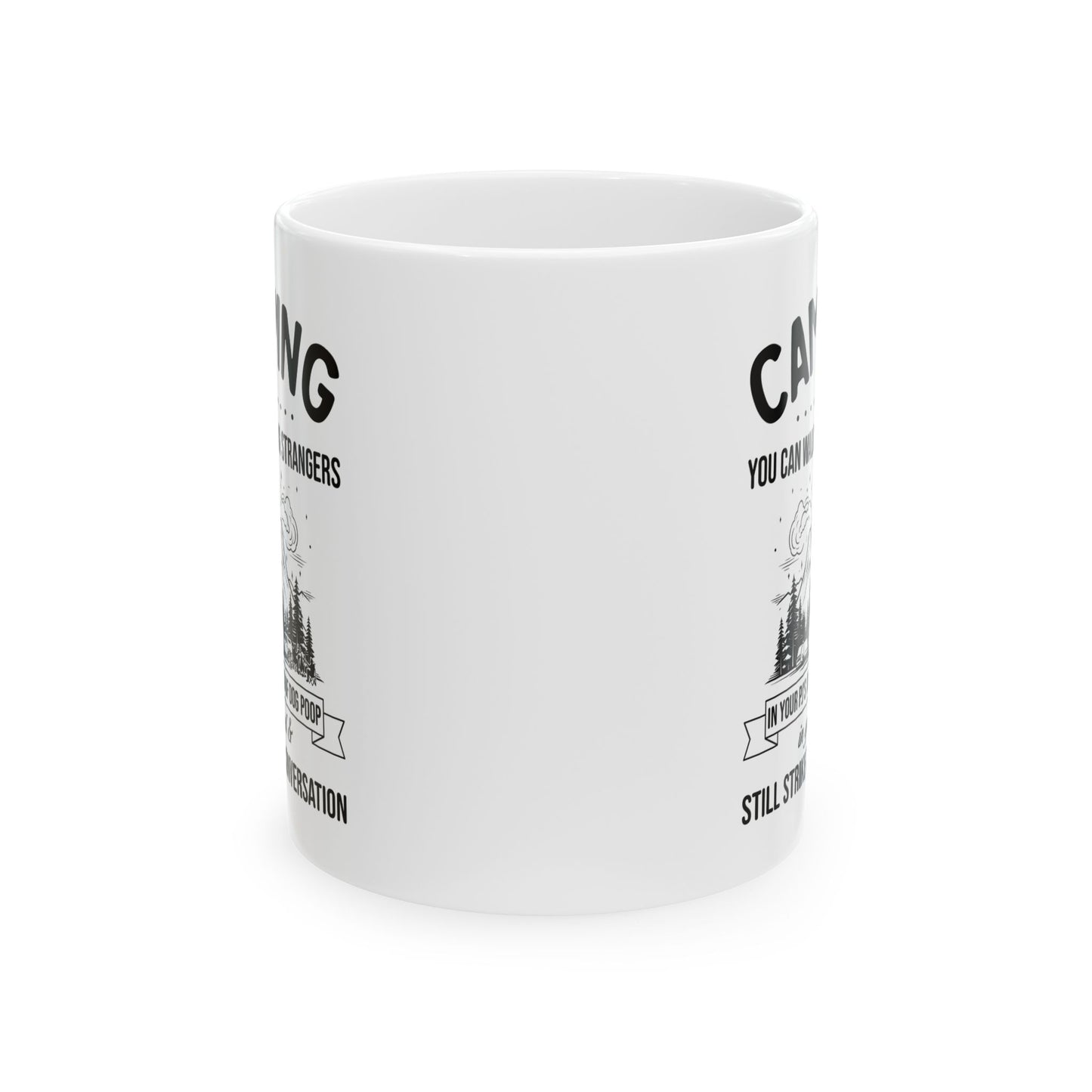 Minimalist Camping Adventure Design Ceramic Mug, (11oz, 15oz)