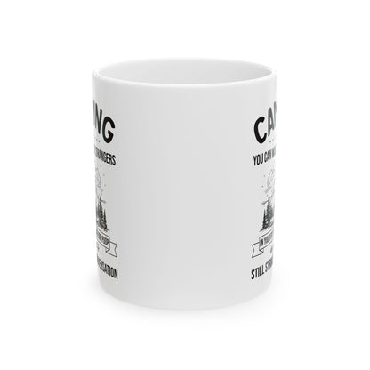 Minimalist Camping Adventure Design Ceramic Mug, (11oz, 15oz)