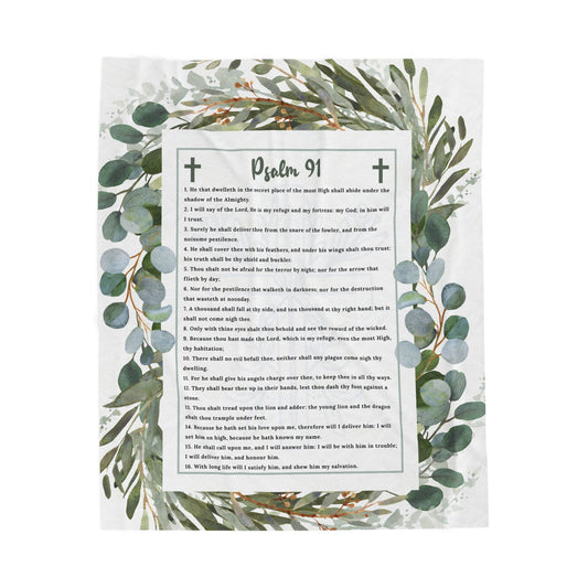 Psalm 91 Velveteen Plush Blanket
