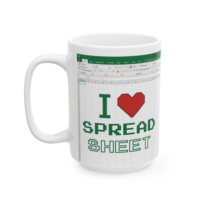 Funny Pixel Art Mug for Excel & Data Lovers Ceramic Mug, (11oz, 15oz)