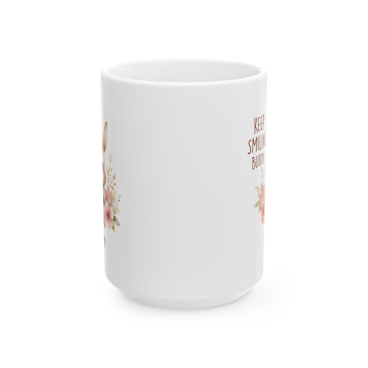 Keep Smiling Buddy Bunny Mug – Personalized Cute Gift with Name