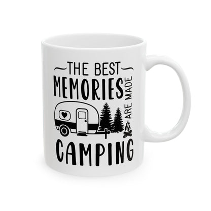 Minimalist Black Camping Design  Ceramic Mug, (11oz, 15oz)