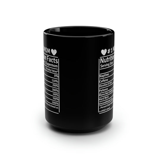 Nutritions Facts 15oz Black Mug