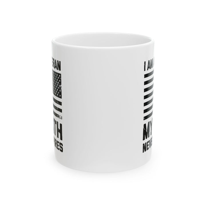 White Ceramic Patriotic Cup with American Flag – Military Gift for Men & Women