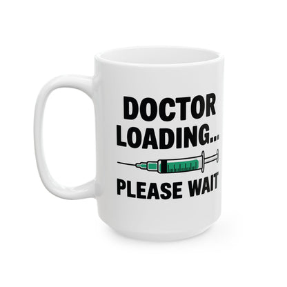 White Ceramic Coffee Cup with Syringe Graphic – Perfect Gift for Medical Students, Future Doctors, Nurses & PA Students