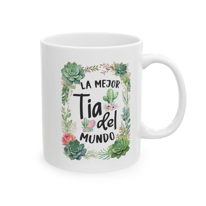 La mejor Tia del mundo White Mug, (11oz, 15oz)