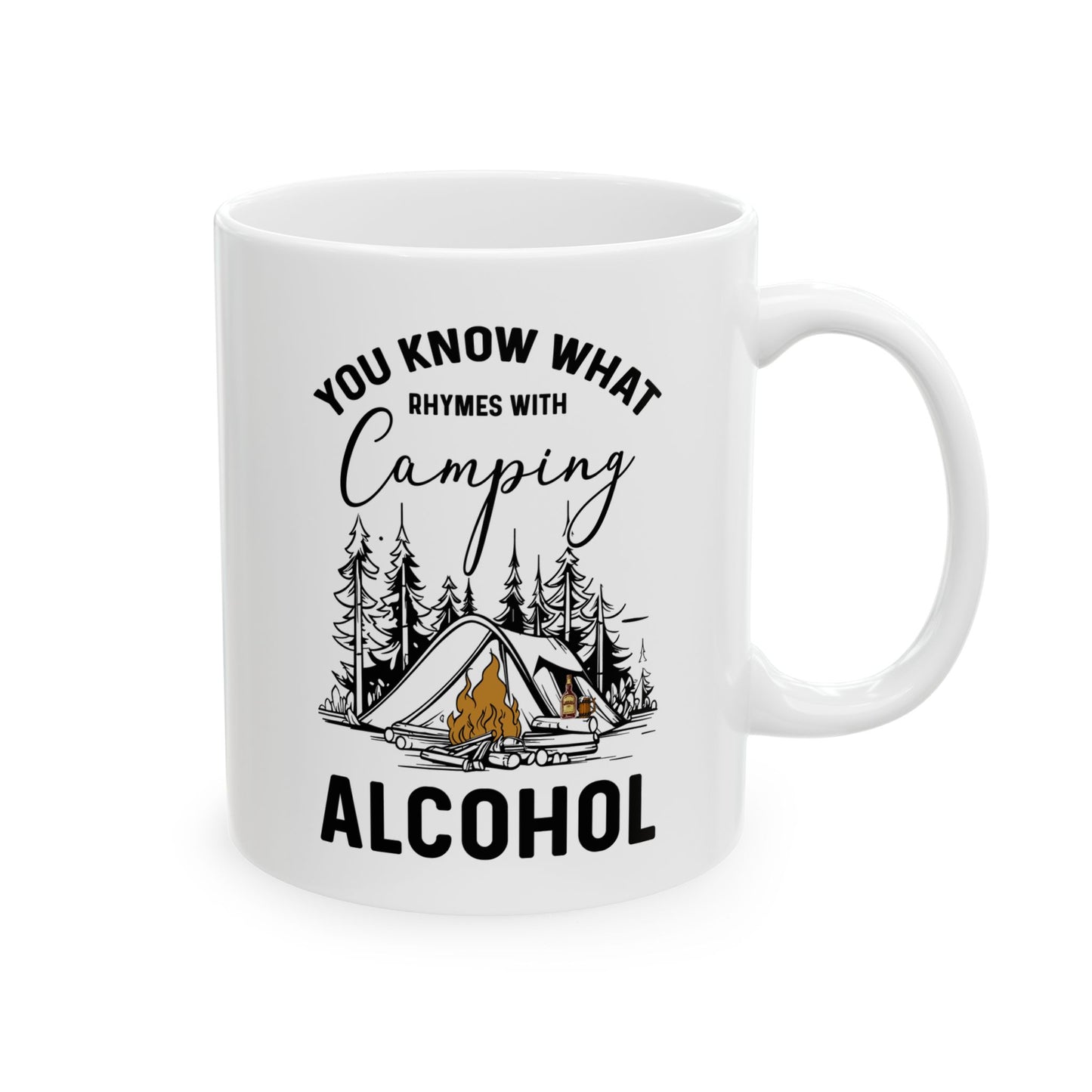 Campfire and Whiskey  Ceramic Mug, (11oz, 15oz)