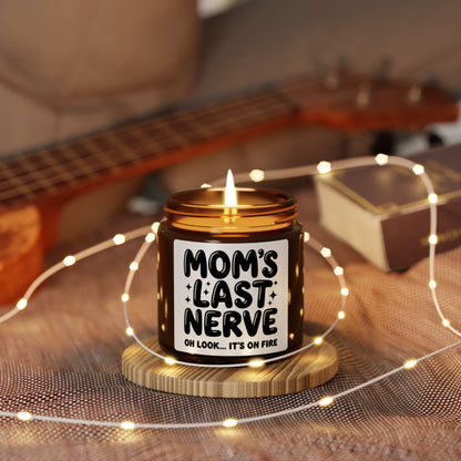 Mom’s Last Nerve Candle  Scented Soy Candle (Multi-Size, Amber Jar)