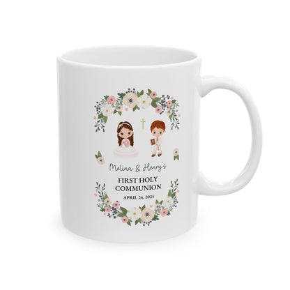 First Holy Communion Mug – Personalized Gift for Melina & Henry