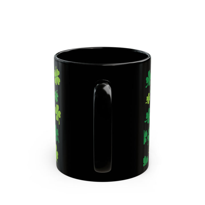 Lucky Shamrock Black Mug – St. Patrick's Day Coffee Cup Gift