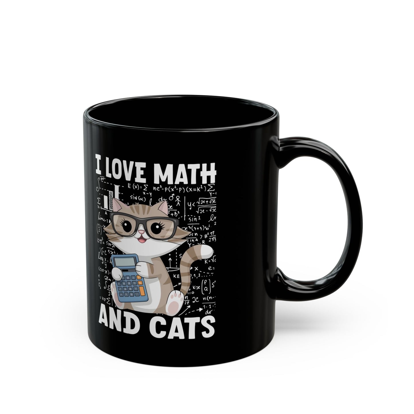 I Love Math And Cats Black Mug (11oz, 15oz)