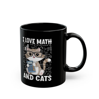 I Love Math And Cats Black Mug (11oz, 15oz)