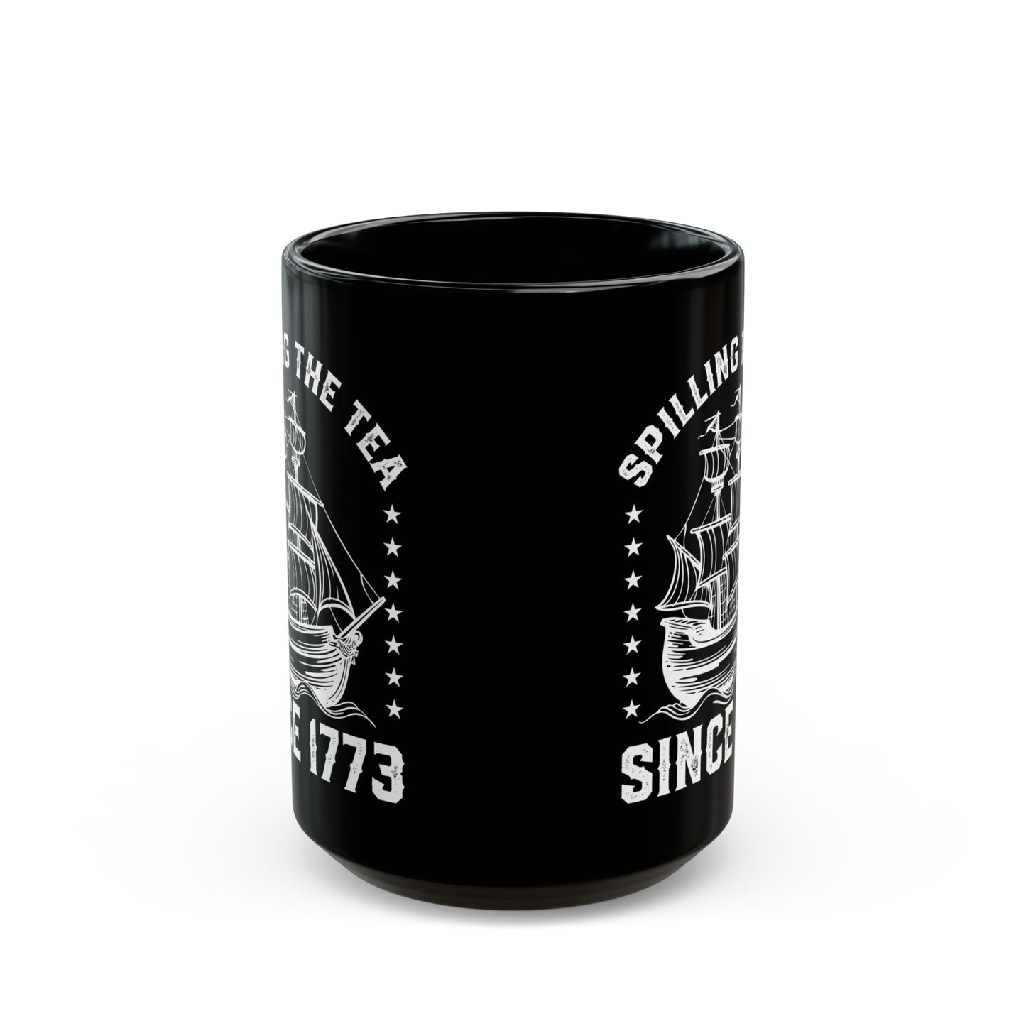 SPILLING THE TEA Black Mug (11oz, 15oz)