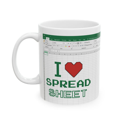Funny Pixel Art Mug for Excel & Data Lovers Ceramic Mug, (11oz, 15oz)