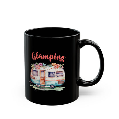 Glamping Watercolor Illustration Ceramic Mug, (11oz, 15oz)