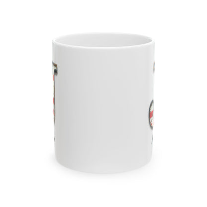 Mug - Patriotic American Flag Letter J with Kevin Name - Vintage Red, White, and Blue Design