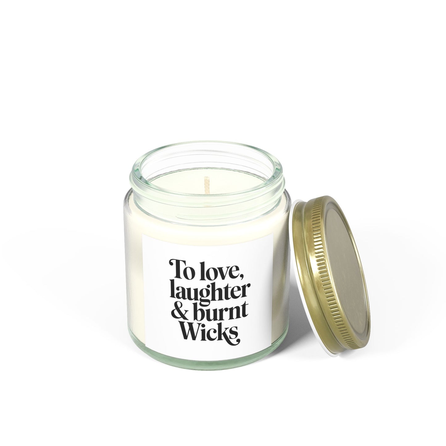 To Love Laughter and Burnt Scented Candles, Coconut Apricot Wax (4oz, 9oz)