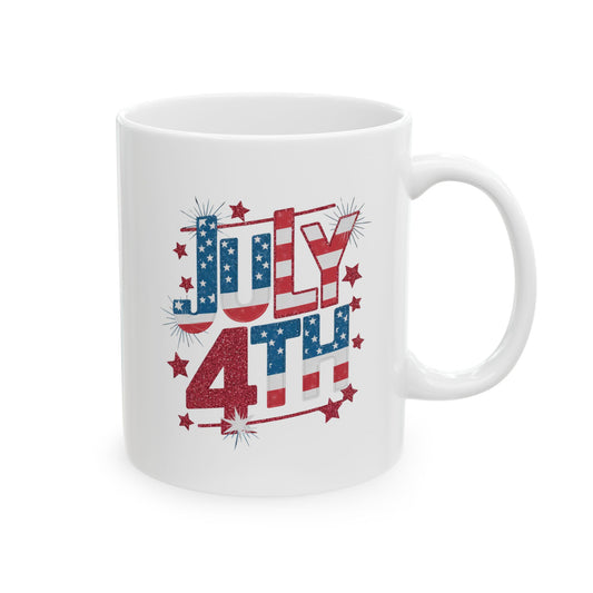 July 4th Patriotic Coffee Mug – American Flag USA Independence Gift