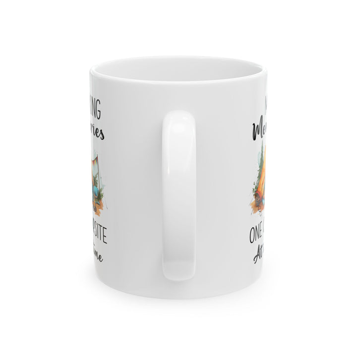 Cozy Glamping Tent with Campfire Ceramic Mug, (11oz, 15oz)