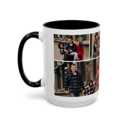 Happy Family Moments - Stylish Fall Family Photoshoot with Dad, Mom, and Daughter in Matching Outerwear Mug